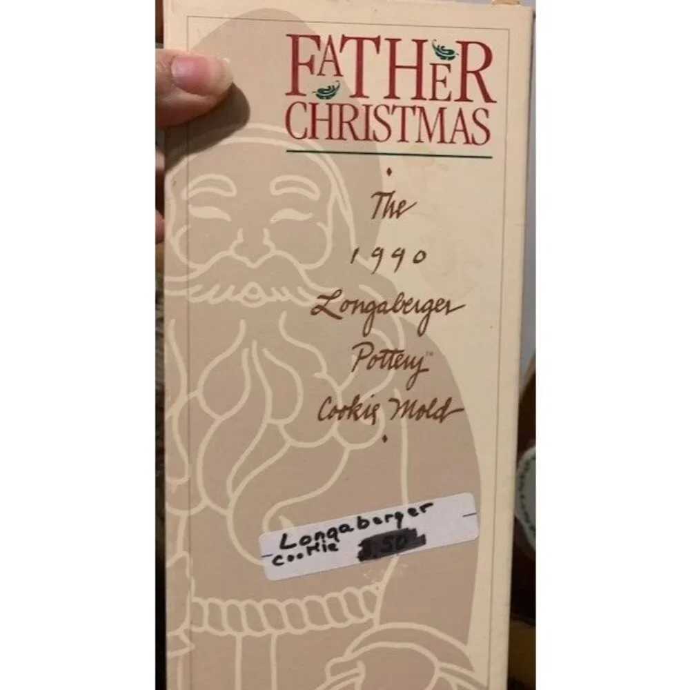 Longaberger Pottery Father Christmas Cookie Mold 1990 Vintage Terracotta